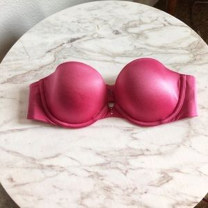 Victoria Secret Strapless Bra Pink & Cream 32B